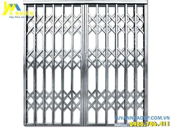 mẫu cửa xếp đẹp chất liệu inox bền đẹp