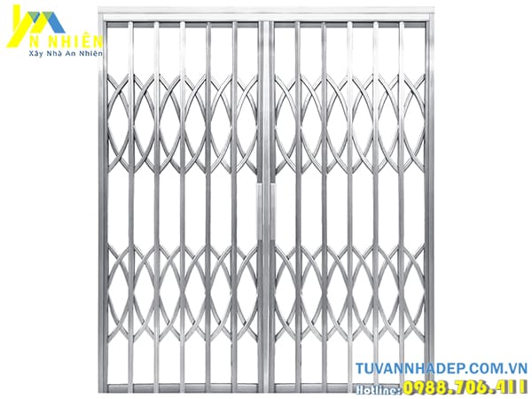 mẫu cửa xếp đẹp chất liệu inox